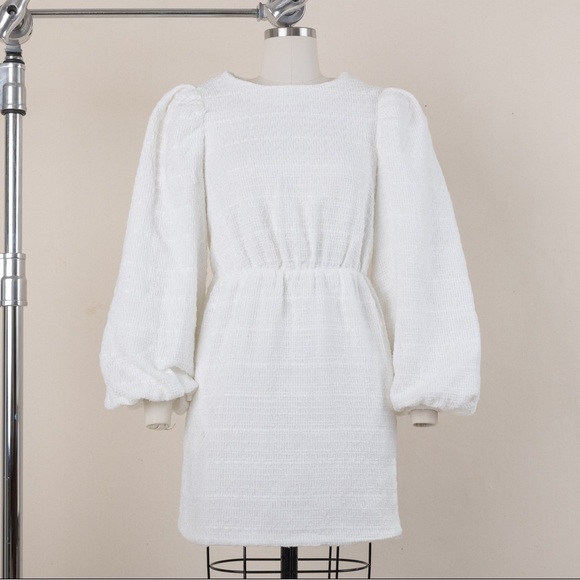 ASOS Dresses & Skirts - Tweed style smock dress with oversized collar in white